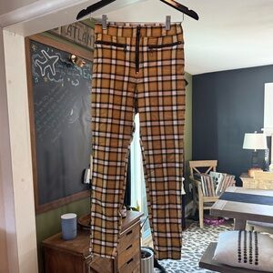 Urban Outfitters Yallow/White/Black Plaid High-Waisted cropped Pants